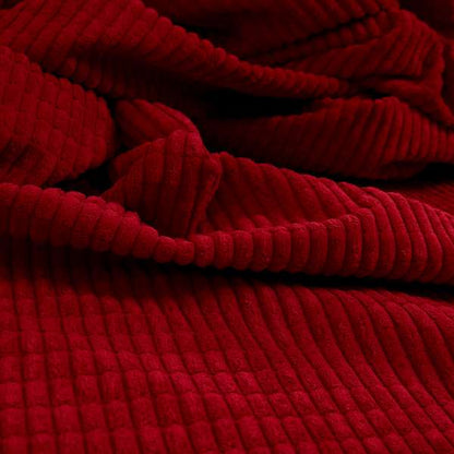 Didcot Brick Effect Corduroy Fabric In Red Colour