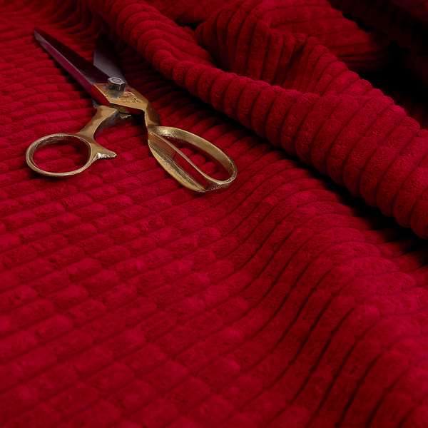 Didcot Brick Effect Corduroy Fabric In Red Colour - Made To Measure Curtains