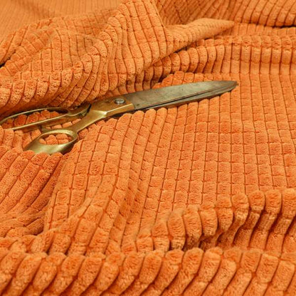 Didcot Brick Effect Corduroy Fabric In Orange Colour - Handmade Cushions