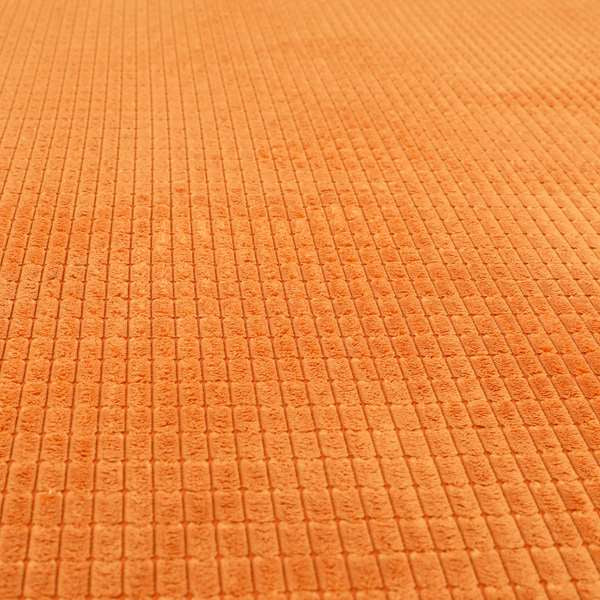 Didcot Brick Effect Corduroy Fabric In Orange Colour - Made To Measure Curtains