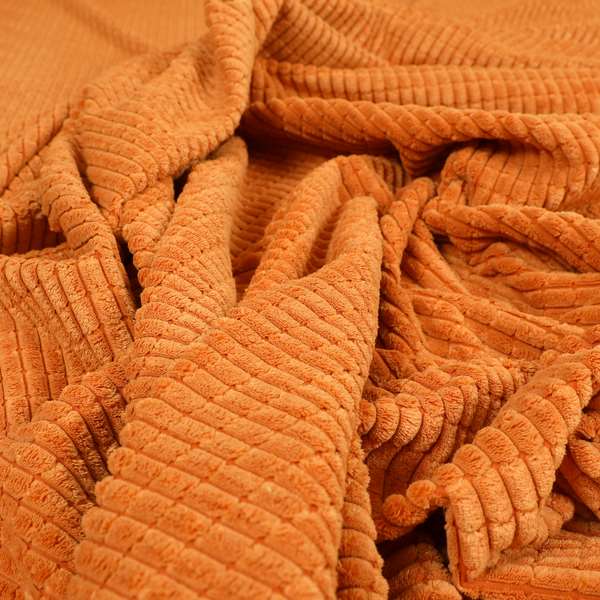 Didcot Brick Effect Corduroy Fabric In Orange Colour