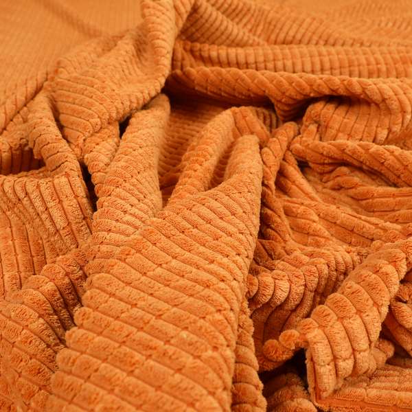 Didcot Brick Effect Corduroy Fabric In Orange Colour - Handmade Cushions