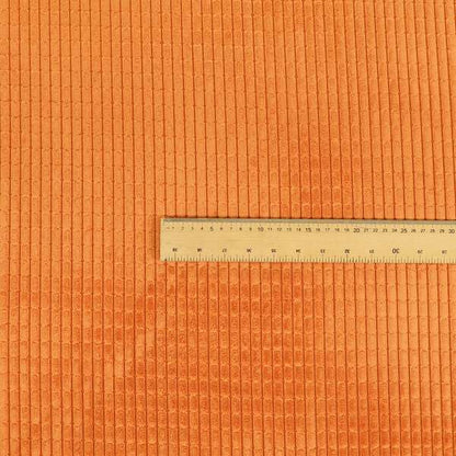 Didcot Brick Effect Corduroy Fabric In Orange Colour - Roman Blinds