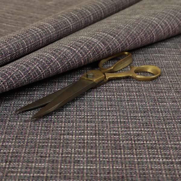 Dijon Heavily Textured Detailed Weave Material Purple Furnishing Upholstery Fabrics - Roman Blinds