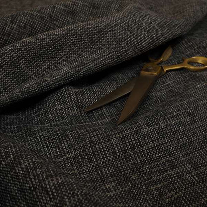 Dijon Heavily Textured Detailed Weave Material Black Grey Furnishing Upholstery Fabrics