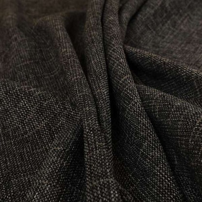 Dijon Heavily Textured Detailed Weave Material Black Grey Furnishing Upholstery Fabrics - Roman Blinds