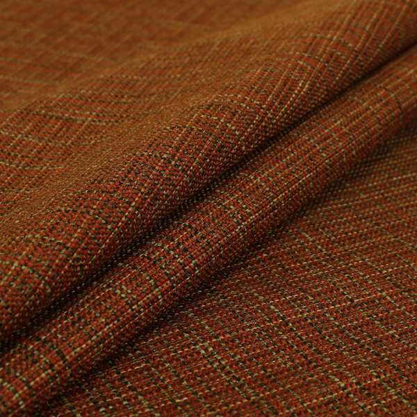 Dijon Heavily Textured Detailed Weave Material Orange Furnishing Upholstery Fabrics - Roman Blinds