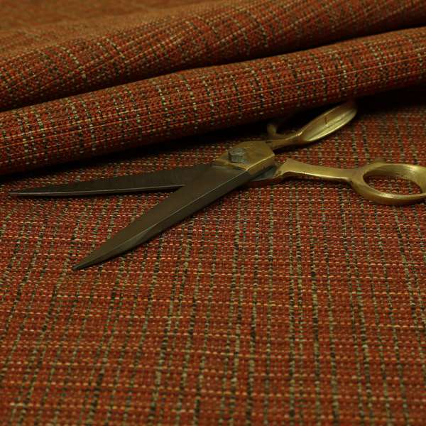 Dijon Heavily Textured Detailed Weave Material Orange Furnishing Upholstery Fabrics - Made To Measure Curtains