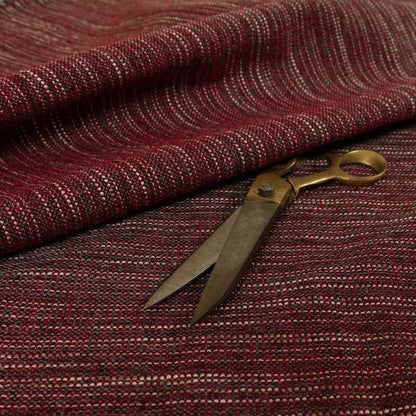 Dijon Heavily Textured Detailed Weave Material Red Furnishing Upholstery Fabrics - Made To Measure Curtains