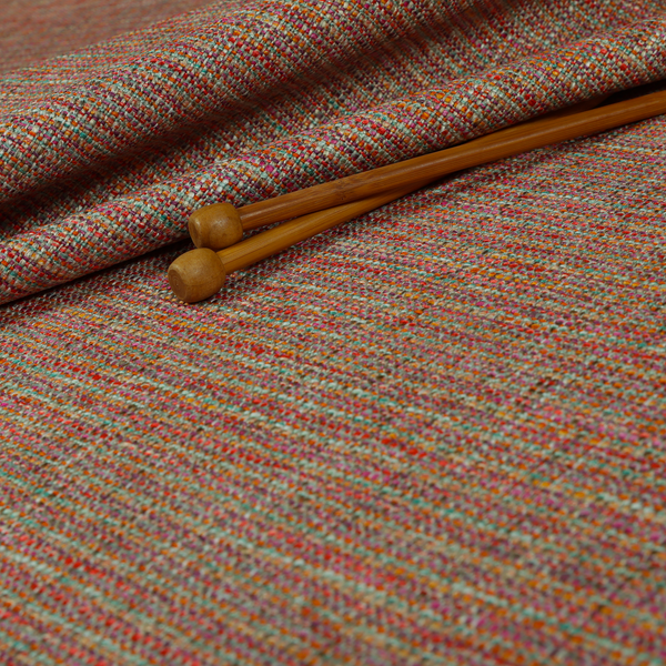 Durban Multicoloured Textured Weave Furnishing Fabric In Purple Red Orange Colour - Roman Blinds
