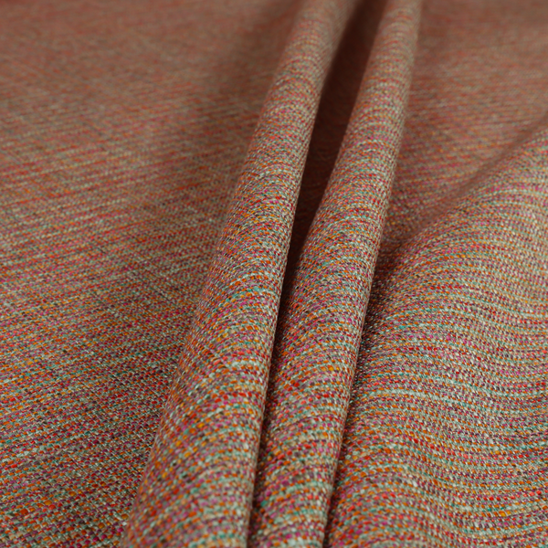 Durban Multicoloured Textured Weave Furnishing Fabric In Purple Red Orange Colour