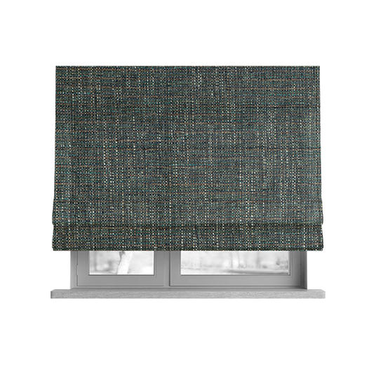 Durban Multicoloured Textured Weave Furnishing Fabric In Blue Green Teal Colour - Roman Blinds