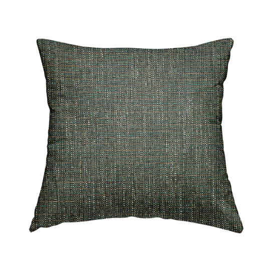 Durban Multicoloured Textured Weave Furnishing Fabric In Blue Green Teal Colour - Handmade Cushions