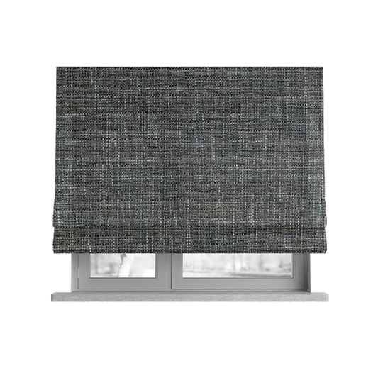 Durban Multicoloured Textured Weave Furnishing Fabric In Grey Colour - Roman Blinds