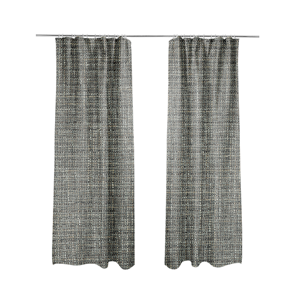 Durban Multicoloured Textured Weave Furnishing Fabric In Grey Colour - Made To Measure Curtains