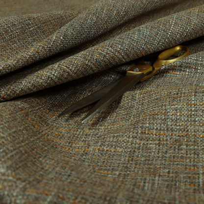 Durban Multicoloured Textured Weave Furnishing Fabric In Brown Colour - Made To Measure Curtains