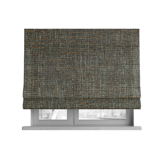Durban Multicoloured Textured Weave Furnishing Fabric In Brown Colour - Roman Blinds