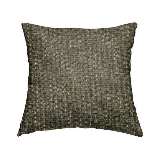 Durban Multicoloured Textured Weave Furnishing Fabric In Brown Colour - Handmade Cushions