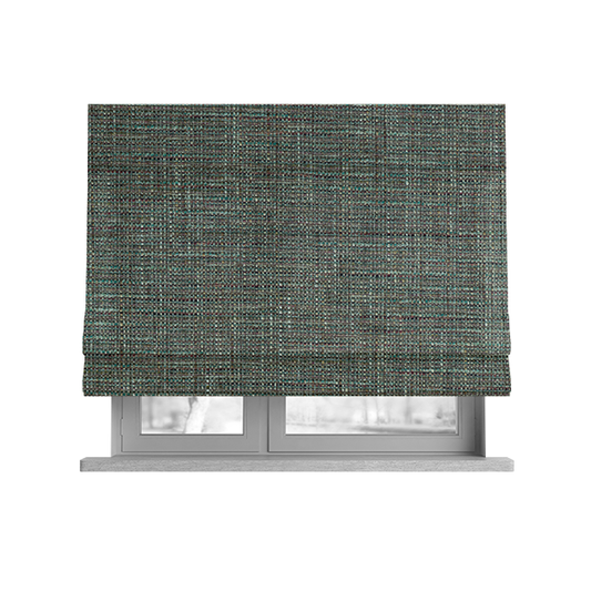 Durban Multicoloured Textured Weave Furnishing Fabric In Green Purple Colour - Roman Blinds
