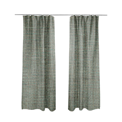 Durban Multicoloured Textured Weave Furnishing Fabric In Green Purple Colour - Made To Measure Curtains