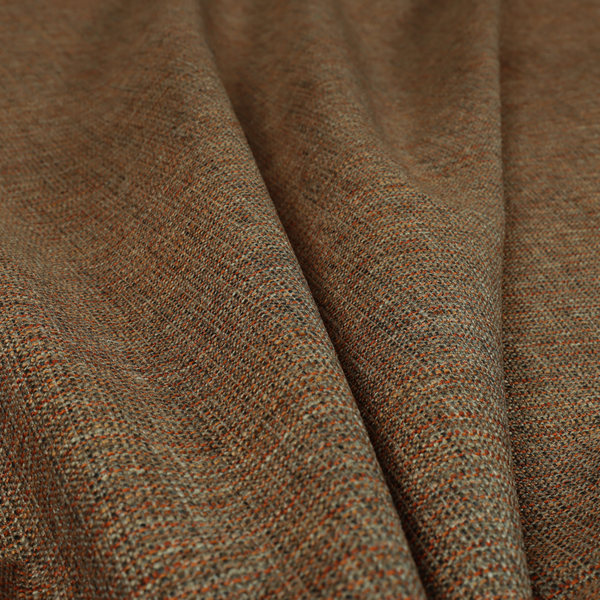 Durban Multicoloured Textured Weave Furnishing Fabric In Orange Colour