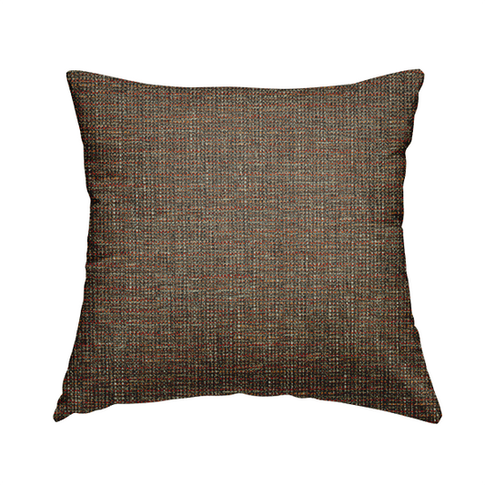 Durban Multicoloured Textured Weave Furnishing Fabric In Orange Colour - Handmade Cushions