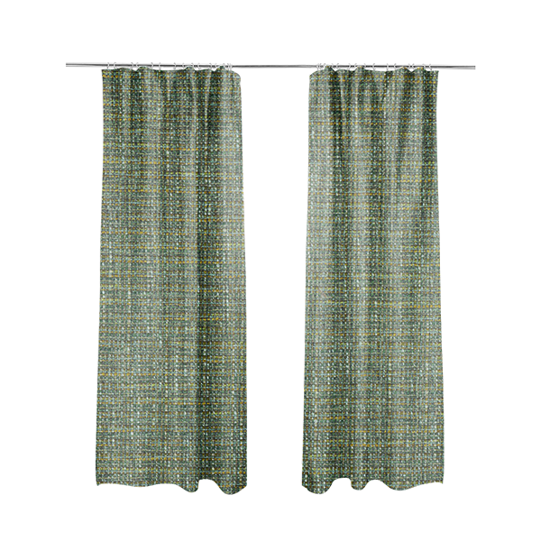 Durban Multicoloured Textured Weave Furnishing Fabric In Green Colour - Made To Measure Curtains