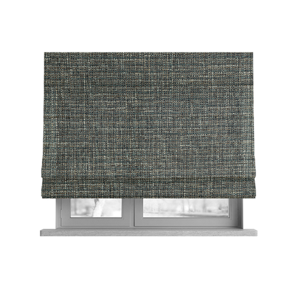 Durban Multicoloured Textured Weave Furnishing Fabric In Blue Colour - Roman Blinds