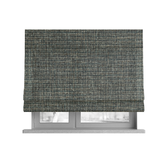 Durban Multicoloured Textured Weave Furnishing Fabric In Blue Colour - Roman Blinds