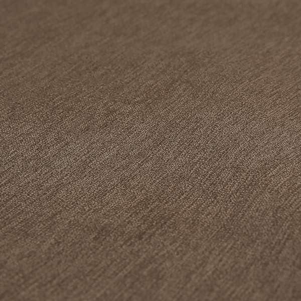 Earley Soft Matt Velvet Chenille Furnishing Upholstery Fabric In Brown Colour - Made To Measure Curtains