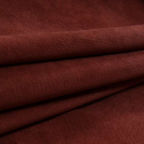 Earley Soft Matt Velvet Chenille Furnishing Upholstery Fabric In Terracotta Red Colour - Roman Blinds