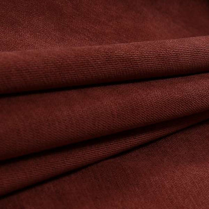 Earley Soft Matt Velvet Chenille Furnishing Upholstery Fabric In Terracotta Red Colour - Made To Measure Curtains