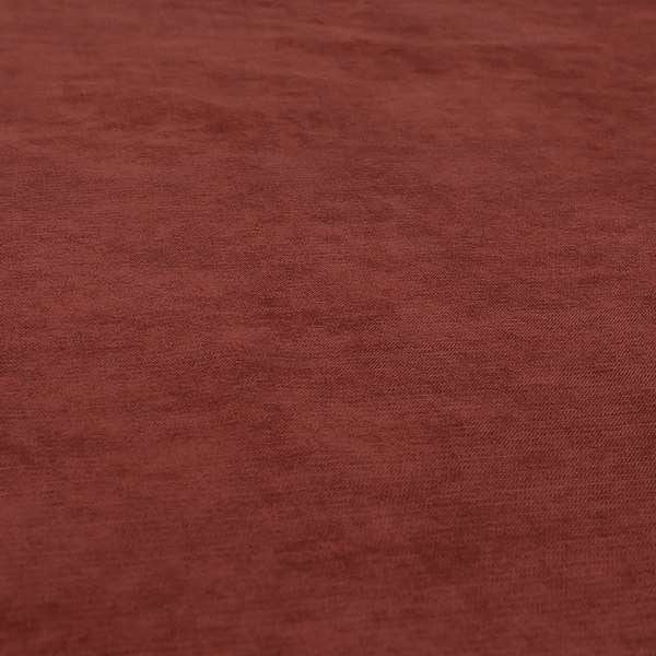 Earley Soft Matt Velvet Chenille Furnishing Upholstery Fabric In Terracotta Red Colour - Handmade Cushions