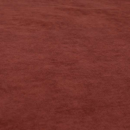 Earley Soft Matt Velvet Chenille Furnishing Upholstery Fabric In Terracotta Red Colour