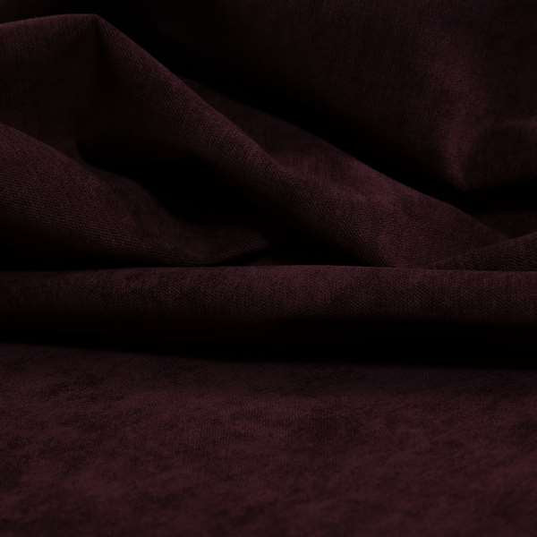 Earley Soft Matt Velvet Chenille Furnishing Upholstery Fabric In Wine Colour
