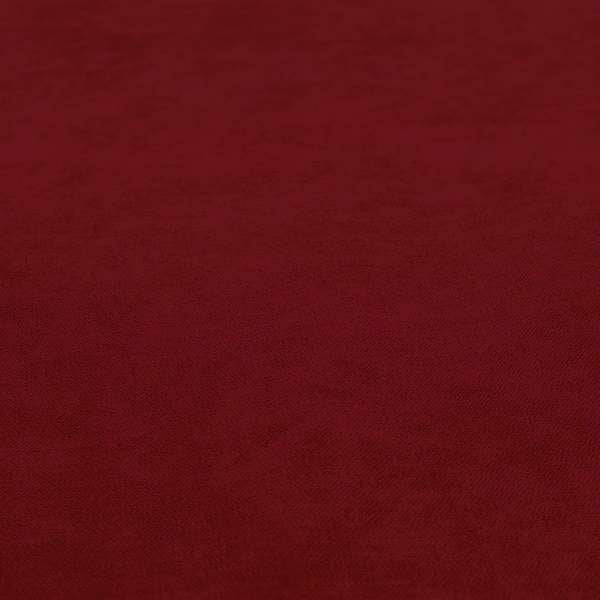 Earley Soft Matt Velvet Chenille Furnishing Upholstery Fabric In Red Colour - Made To Measure Curtains