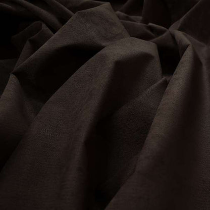 Earley Soft Matt Velvet Chenille Furnishing Upholstery Fabric In Chocolate Brown Colour - Roman Blinds