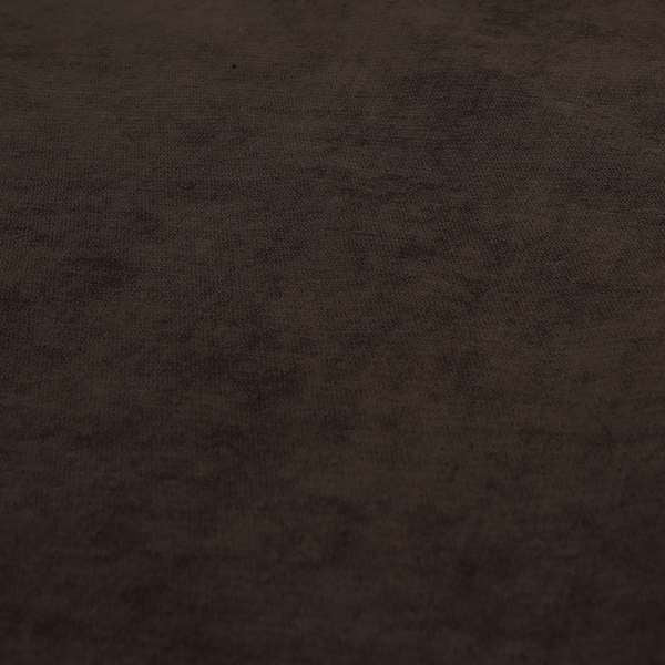 Earley Soft Matt Velvet Chenille Furnishing Upholstery Fabric In Chocolate Brown Colour
