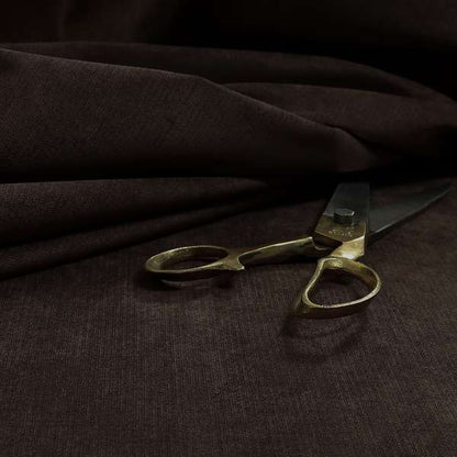 Earley Soft Matt Velvet Chenille Furnishing Upholstery Fabric In Chocolate Brown Colour - Roman Blinds