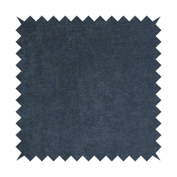 Earley Soft Matt Velvet Chenille Furnishing Upholstery Fabric In Denim Blue Colour - Made To Measure Curtains