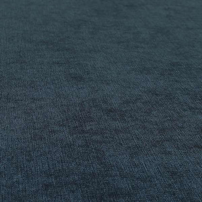 Earley Soft Matt Velvet Chenille Furnishing Upholstery Fabric In Denim Blue Colour - Roman Blinds