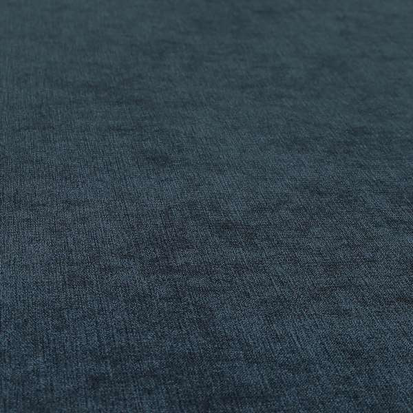 Earley Soft Matt Velvet Chenille Furnishing Upholstery Fabric In Denim Blue Colour