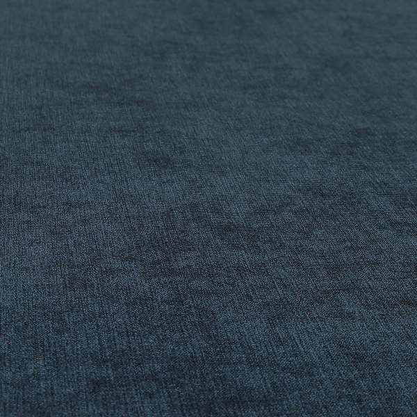 Earley Soft Matt Velvet Chenille Furnishing Upholstery Fabric In Denim Blue Colour - Made To Measure Curtains