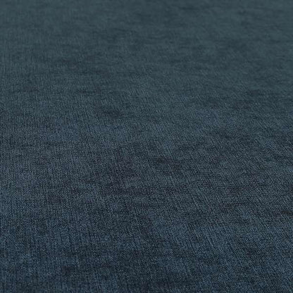 Earley Soft Matt Velvet Chenille Furnishing Upholstery Fabric In Denim Blue Colour - Made To Measure Curtains