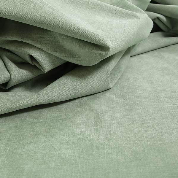 Earley Soft Matt Velvet Chenille Furnishing Upholstery Fabric In Aqua Green Colour