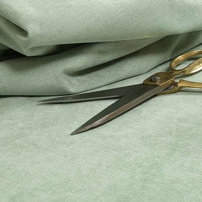 Earley Soft Matt Velvet Chenille Furnishing Upholstery Fabric In Aqua Green Colour - Roman Blinds