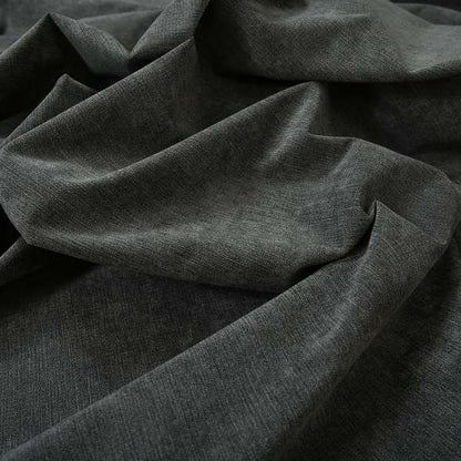 Earley Soft Matt Velvet Chenille Furnishing Upholstery Fabric In Granite Grey Colour - Roman Blinds
