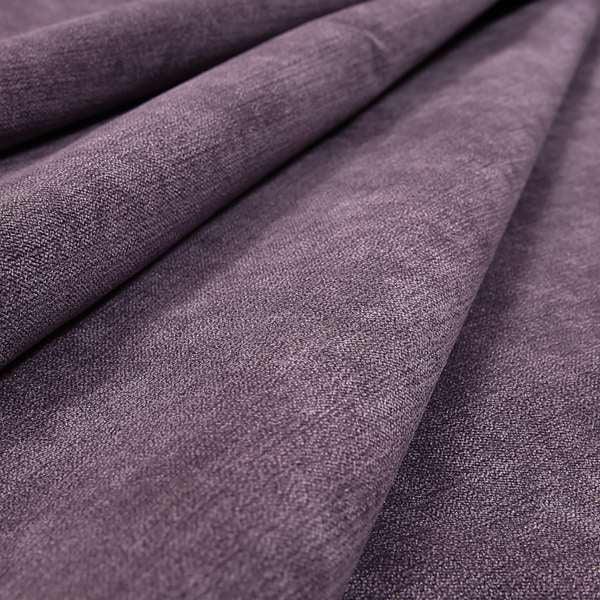 Earley Soft Matt Velvet Chenille Furnishing Upholstery Fabric In Purple Colour - Made To Measure Curtains