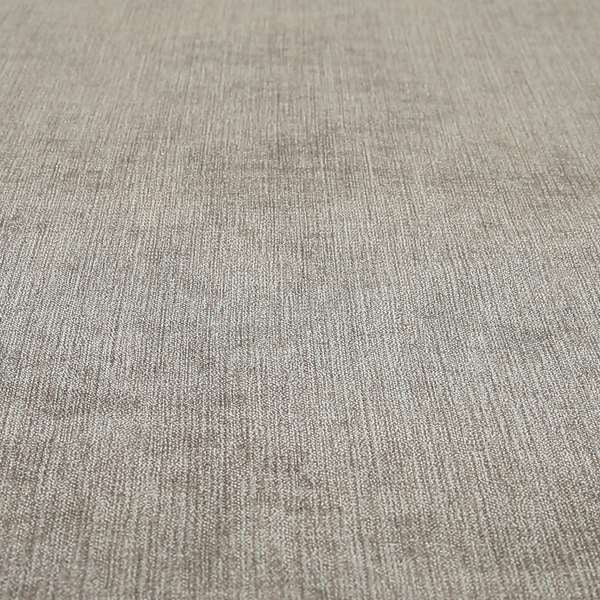 Earley Soft Matt Velvet Chenille Furnishing Upholstery Fabric In Brown Taupe Colour