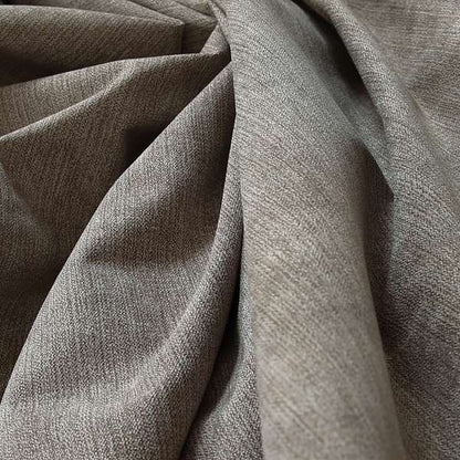 Earley Soft Matt Velvet Chenille Furnishing Upholstery Fabric In Brown Taupe Colour - Roman Blinds